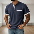 thumbnail image 1 of Ynynloco Men's Waffle Knit Henley Short Sleeve Pullover Tops Casual Regular Fit T-Shirts with Pocket, 1 of 7