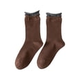 thumbnail image 1 of Ynynloco Men's & Women's Two-Tone Roll Top Socks, Casual Knit Comfy Breathable Dress Socks for Daily Wear, 1 of 1