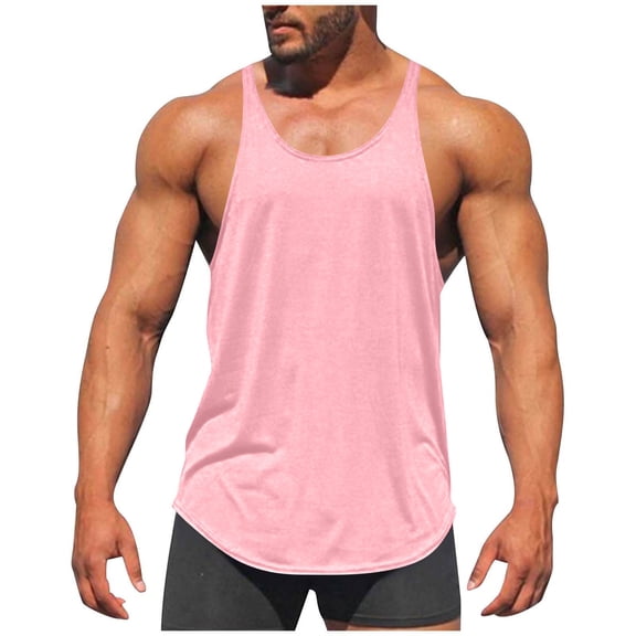 Ynynloco Men's Workout Stringer Tank Tops Athletic Quick Dry Y-Back Tops Cotton Bodybuilding Muscle Gym Shirts