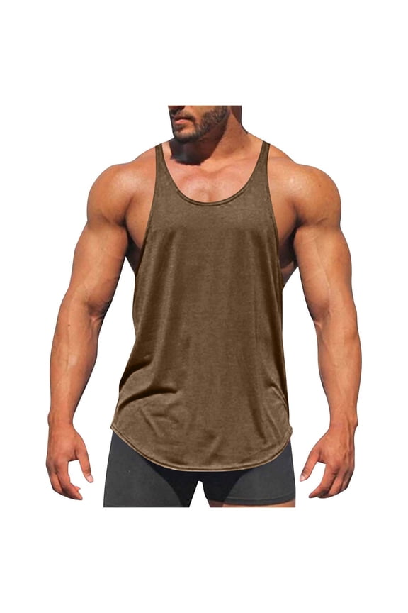 Men's Workout Stringer Tank Tops Athletic Quick Dry Y-Back Tops Cotton Bodybuilding Muscle Gym Shirts