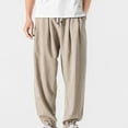 thumbnail image 1 of Ynynloco Mens Casual Pants Fashion Loose Fit Pants Straight Sweatpants Elastic Waist Drawstring with Ankle Drawstring, 1 of 7