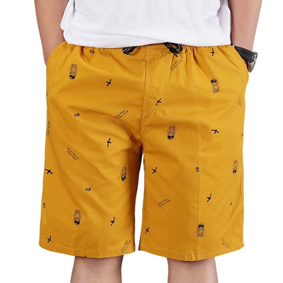 Ynynloco Mens Casual Shorts - Cotton Drawstring Summer Beach Stretch Twill Chino Golf Shorts with Side Pockets for Daily Outdoor Wear