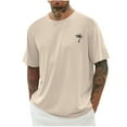 thumbnail image 1 of Ynynloco Mens Graphic t-Shirts Summer Beach Shirts Baggy Cotton Short Sleeve T-shirt Summer Casual Oversized Top, 1 of 4