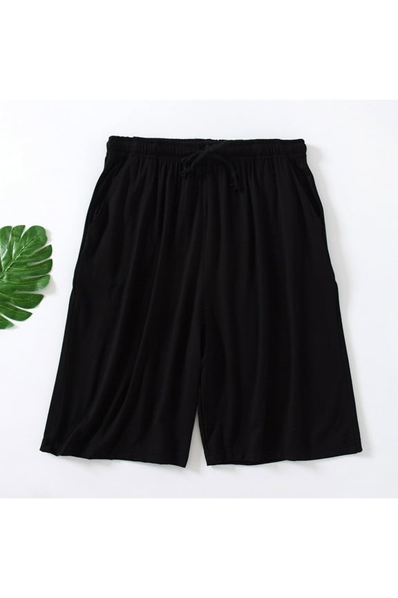 Mens Modal Pajama Shorts Lightweight Lounge Bottoms Soft Knit Sleep Short Pants Loungewear with Pockets Plus Size L-6XL