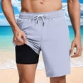 thumbnail image 1 of Ynynloco Mens Quick Dry 2-in-1 Athletic Shorts with Compression Liner, Workout Running Shorts with Pockets, 1 of 6