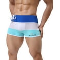 thumbnail image 1 of Ynynloco Mens Swim Trunks Color Block Basic Elastic Waist Side Drawstring Quick Dry Square Leg Swimsuit, 1 of 8