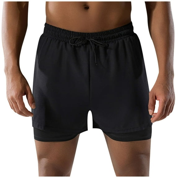Ynynloco Mens Swim Trunks with Compression Liner Quick Dry Double Layer Quick Dry Swim Shorts Swimsuit