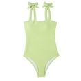 thumbnail image 1 of Ynynloco One Piece Swimsuit Women Ribbed High Cut Solid Color Tummy Control Bathing Suits Trendy Beach Holiday Vacation Swimwear, 1 of 9