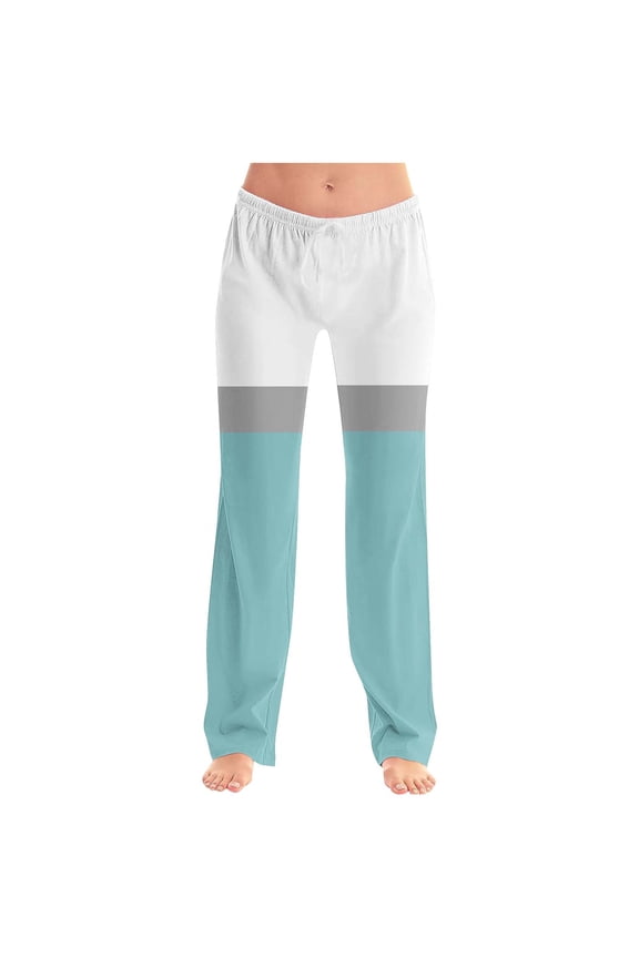 Pants for Women High Waist Drawstring Wide Leg Color Block Palazzo Trousers Casual Athletic Loose Fit Full Length Comfy Baggy Tapered Joggers