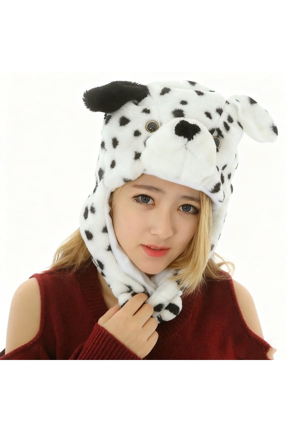 Plush Fun Animal Hats One Size Cap Polyester With Fleece Lining, Warm Winter Hat for Kids, Teens, Adults - One Size