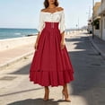 thumbnail image 1 of Ynynloco Renaissance Costume Women Peasant Medieval Maxi Dress Off Shoulder Puff Sleeve FairyDress Puff Sleeve with Pockets for Halloween Costume, Whimsical Clothes, 1 of 9