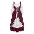 thumbnail image 1 of Ynynloco Renaissance Dress for Women Medieval Costume Victorian A-Line Flowy Dresses Peasant Gothic Fairy Witch Wedding Under Dress, 1 of 6