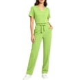 thumbnail image 1 of Ynynloco Scrubs Set for Women Breathable Medical Uniform–Cool Stretch V-Neck Top & Straight Leg Pants with Pockets for Nurse Clinical Workwear, 1 of 5