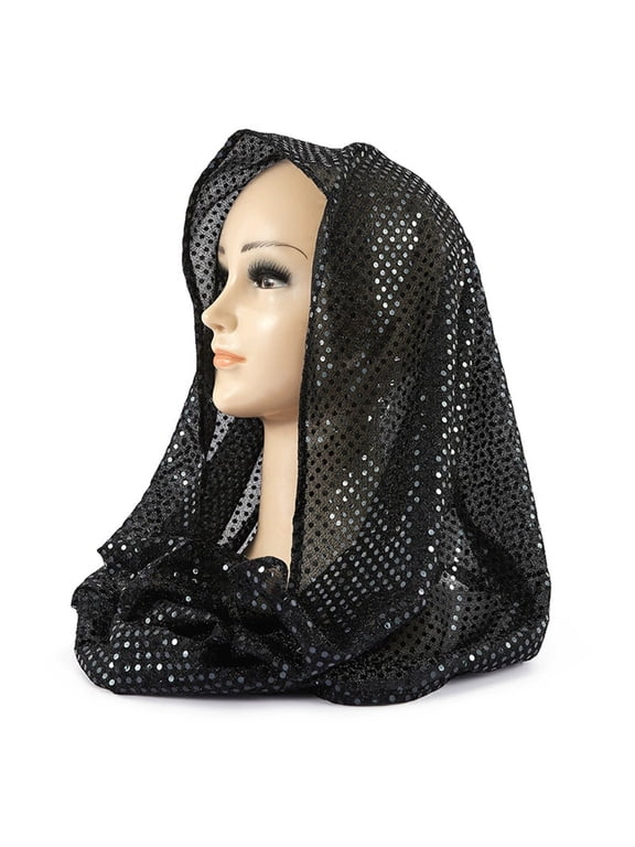 Sequin Unisex Rave Hood/Festival Outfit/Hood for Women Sparkly Bandana Rave Accessories, Rave Gear Concert Costume