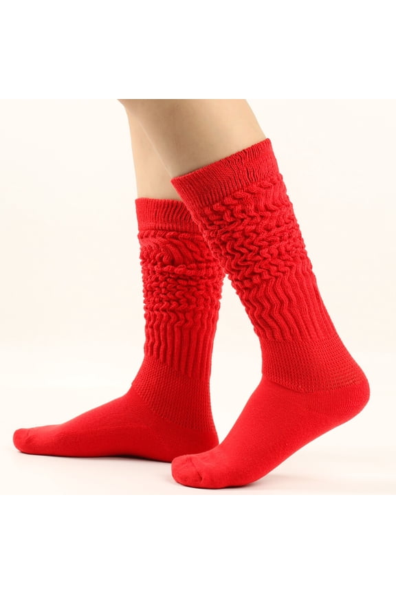 Slouch Socks Men & Women High Retro Scrunch Cotton Soft Knit Cushion Extra Long Socks Stacked Boot & Sneake