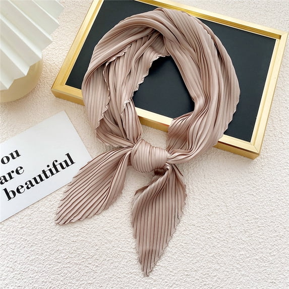 Ynynloco Solid Color Mulberry Silk Scarf Square Neckerchief for Women's Neck Hair Head Lightweight And Suitable For All Seasons