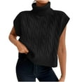 thumbnail image 1 of Ynynloco Sweater Vest Women Turtleneck Sleeveless Ribbed Knit Pullover Vest Solid Color Casual Comfy Classic Sweaters, 1 of 8