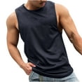 thumbnail image 1 of Ynynloco Tank Top for Men Solid Color Crew Neck Moisture Wicking Sleeveless Vest Causal Lightweight Muscle Gym Workout Tops, 1 of 6