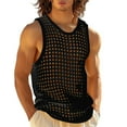 thumbnail image 1 of Ynynloco Tank Tops Men See Through Hollow Out Crochet Sleeveless Crew Neck Vest Casual Fishnet Sexy Breathable Beach Muscle Tanks, 1 of 8