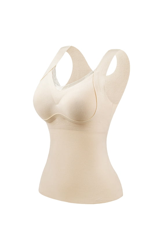 Tank Tops for Women Shapewear Tummy Shaper Built in Bra Compression Camisole V Neck Slim Fit Comfy Casual Tank