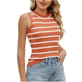 thumbnail image 1 of Ynynloco Tank Tops for Women Striped Round Neck Sleeveless Knit Pullover Shirts Lightwight Casual Trendy Comfy Oufits, 1 of 7