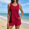 thumbnail image 1 of Ynynloco Tankini Swimsuit for Women Two Piece Tummy Control Bathing Suit Swimwear Tank Top Swimwear with Boyshorts, 1 of 6