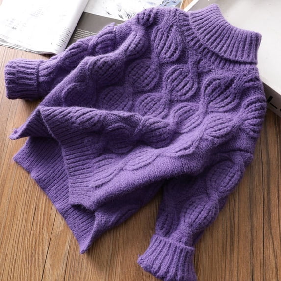 Ynynloco Toddler Baby Boys Girls Fashionable Cute Knit Sweaters Cable Turtleneck High Collar Fall Winter Soft Warm Sweater Pullover Tops