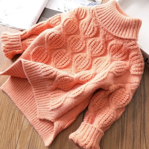 Ynynloco Toddler Baby Boys Girls Fashionable Cute Knit Sweaters Cable Turtleneck High Collar Fall Winter Soft Warm Sweater Pullover Tops