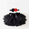 thumbnail image 1 of Deals of the Week Clearance Ynynloco Toddler Baby Girls Soft Tutu Skirt Layered Mesh Elastic Waist Ballet Dress Solid Color Princess Bow Skirt Set with Floral Hairband, 1 of 4