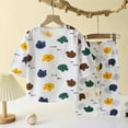 thumbnail image 1 of Ynynloco Toddler Boys Girls Cotton Pajama Set 3/4 Sleeve Button Sleepwear Cute Print Tops and Pant 2 Piece Outfits Soft Cozy Casual Loungewear Set, 1 of 4