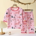 thumbnail image 1 of Ynynloco Toddler Boys Girls Cotton Pajama Set 3/4 Sleeve Button Sleepwear Cute Print Tops and Pant 2 Piece Outfits Soft Cozy Casual Loungewear Set, 1 of 4