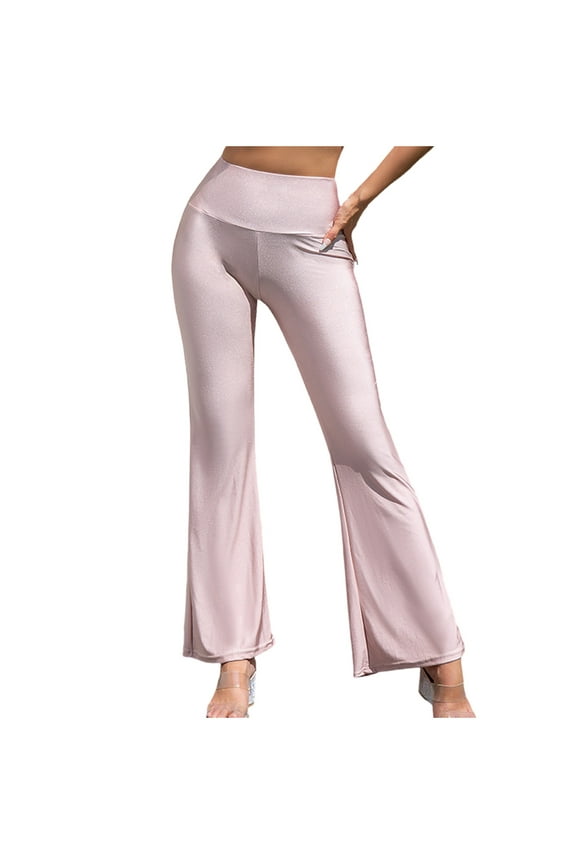 Tummy Control Stretch Soft Flare Leggings High Waisted Buff Lifting Bootcut Yoga Pants Solid Color Gym Running Athletic Leggings