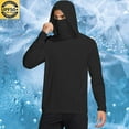 thumbnail image 1 of Ynynloco UPF 50+ Men's Sun Protection Hoodie with Mask UV Neck Gaiter Long Sleeve Shirt Rash Guard Fishing Hiking Shirt, 1 of 7