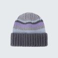 thumbnail image 1 of Ynynloco Unisex Slouchy Knit Skull Cap Warm Stocking Hats Guys Women Striped Winter Beanie Hat Cuffed Plain Hat, 1 of 3