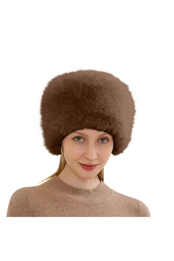 Winter Fashion Faux Fur Hat for Women Girls Russian Style Warm Faux Mink Mongolian Fluffy Bucket Hat