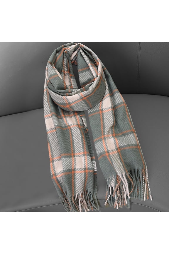 Winter Scarf for Women Shawl Soft Skin-friendly Warm Thickened Fleece Tassel Plaid Large Oversized Scarves Wraps