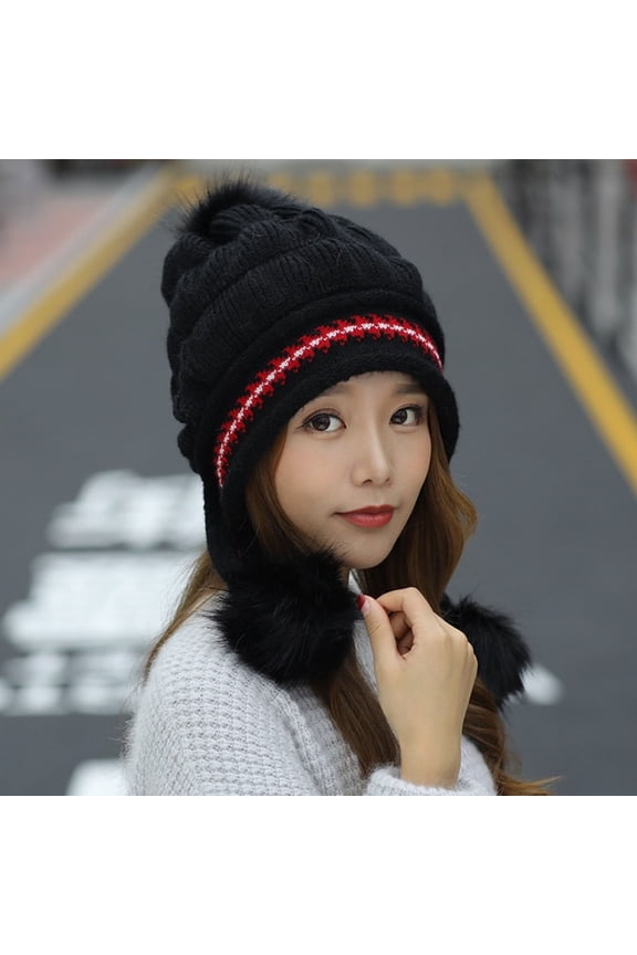 Winter Warm Elastic Soft Ear Protection Knitted Sherpa Ski Hats Fleece Lined Peruvian Cover Ears Fleece Hat