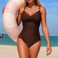 thumbnail image 1 of Ynynloco Women One Piece Swimsuits Tummy Control Front Cross V Neck Bathing Suits Ruched Push Up Swimwear, 1 of 6