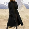 thumbnail image 1 of Ynynloco Women Oversized Long Winter Coats Warm Wool Blend Pea Trench Open Front Coat Overcoat with Pockets, 1 of 6