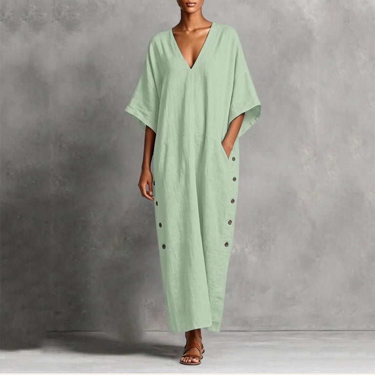 cotton caftan dress Vestis Organic Dress, Soft Grey It was hand printed using carved wood blocks dipped in all natural Cotton Kaftan, Indian Floral Kaftan,