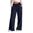 thumbnail image 1 of Ynynloco Women's 100%Cotton Palazzo Pants High Waist Flowy Wide Leg Beach Drawstring Trousers with Pockets, 1 of 9