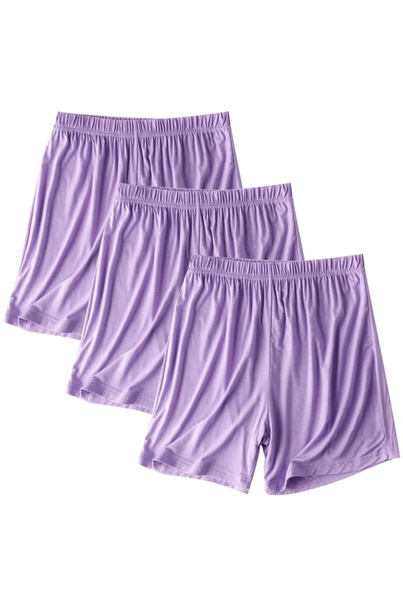 Women's 3 Pack Boxer Pajama Shorts Womens Sleep Lounge Short’s Solid Color Casual Elastic Waist Shorts Yummy PJ Short for Women