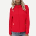 thumbnail image 1 of Ynynloco Women's Athletic Running Jacket Sports Outdoor Tops Long Sleeve Full Zip Lightweight Pockets Jackets for Walks Workout Hiking Golf, 1 of 6
