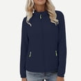 thumbnail image 1 of Ynynloco Women's Athletic Running Jacket Sports Outdoor Tops Long Sleeve Full Zip Lightweight Pockets Jackets for Walks Workout Hiking Golf, 1 of 6