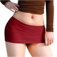 thumbnail image 1 of Ynynloco Women's Casual Elastic Waist Solid Bodycon Mini Pencil Skirt Streetwear Basic Bodycon Short Skirt, 1 of 6