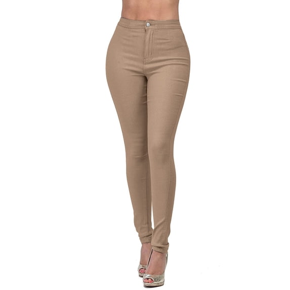Ynynloco Women's Classic High Waisted Jeggings Pants Skinny Stretchy Tummy Control Skinny Jean Leggings with Pockets