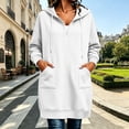 thumbnail image 1 of Ynynloco Women's Fall Winter Sweatshirt Dress Long Sleeve Hoodie dresses Half Zip Drawstring Hooded Tunic Tops with Pocket, 1 of 7