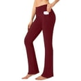 thumbnail image 1 of Ynynloco Women's Flare Leggings with Pockets High Waisted Butt Lifting No Front Seam Tummy Control Yoga Pants for Women, 1 of 8