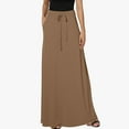 thumbnail image 1 of Ynynloco Women's Flowy Drawstring High Waist Maxi Skirt Summer A-Line Pleated High Waisted Casual Long Skirts with Pockets, 1 of 7