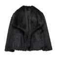 thumbnail image 1 of Ynynloco Women's Fluffy Faux Fur Coat Long Sleeve Cropped Jacket Soft Shaggy Long Loose Sleeves Warm Winter Outerwear for Daily Wear, 1 of 2